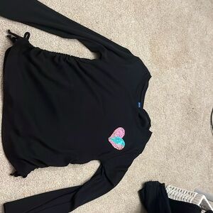 Black with a pink and blue heart